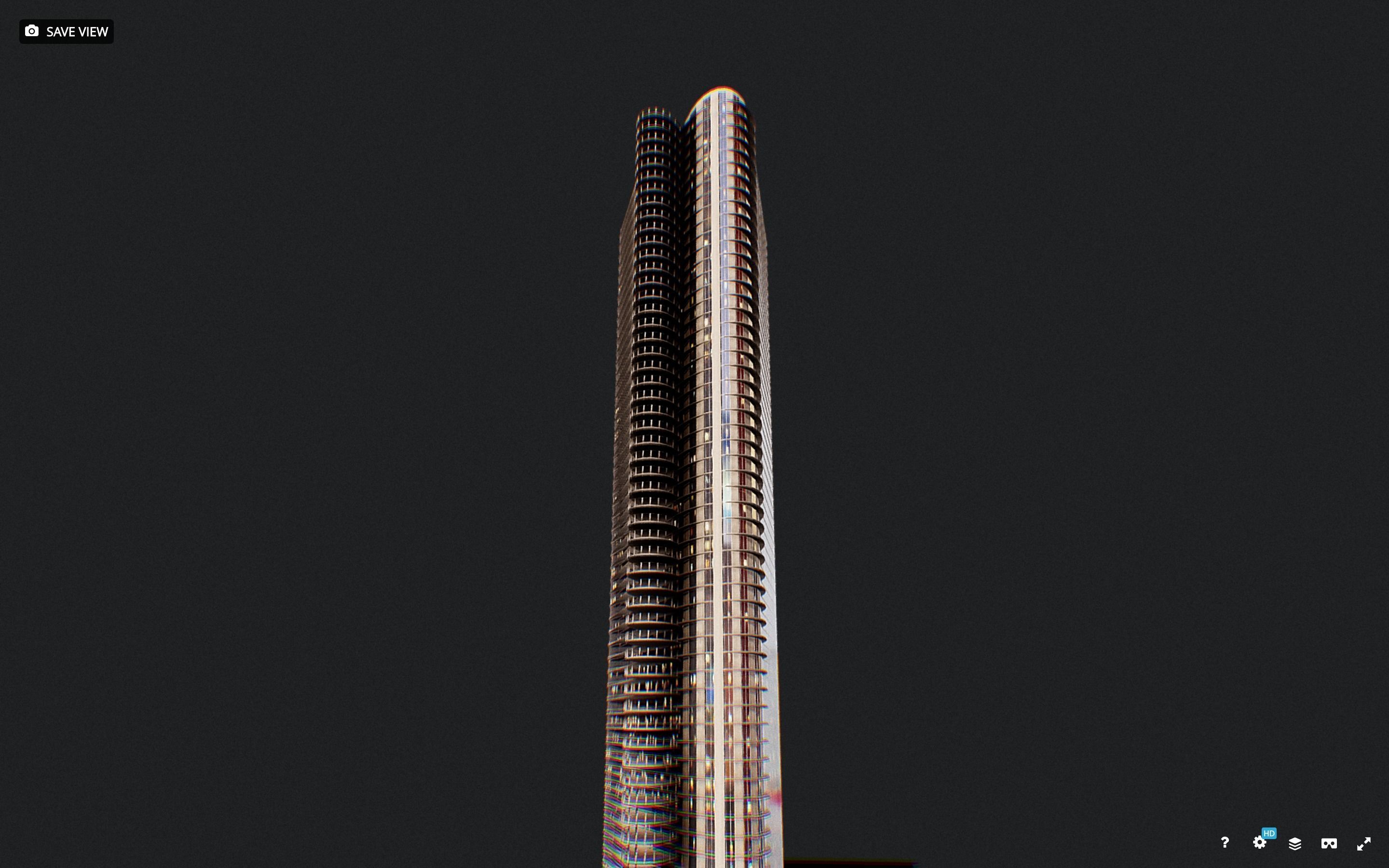 Low Poly - Futuristic Sci-fi Skyscraper Building Low-poly 3D model_2