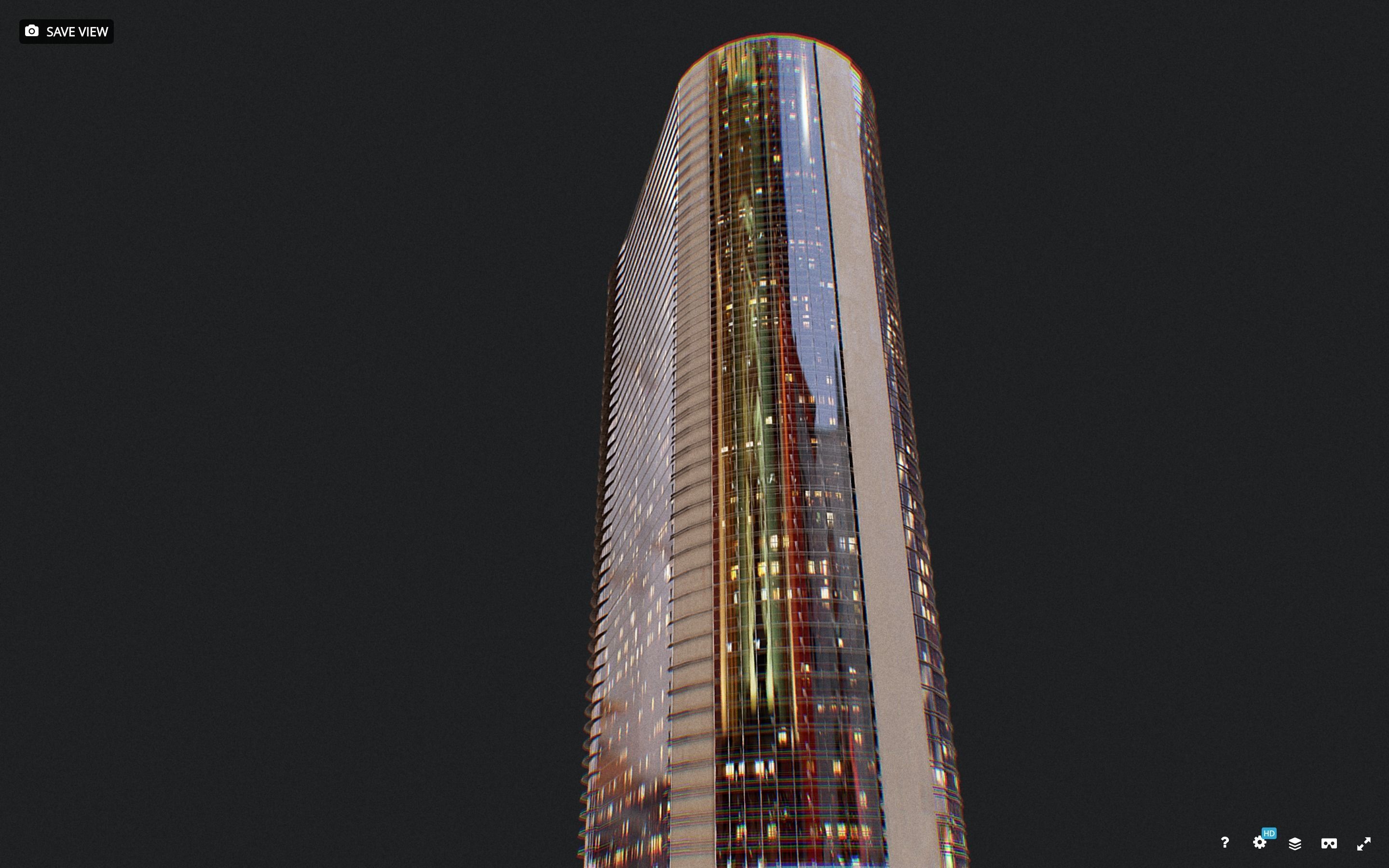 Low Poly - Futuristic Sci-fi Skyscraper Building Low-poly 3D model_3