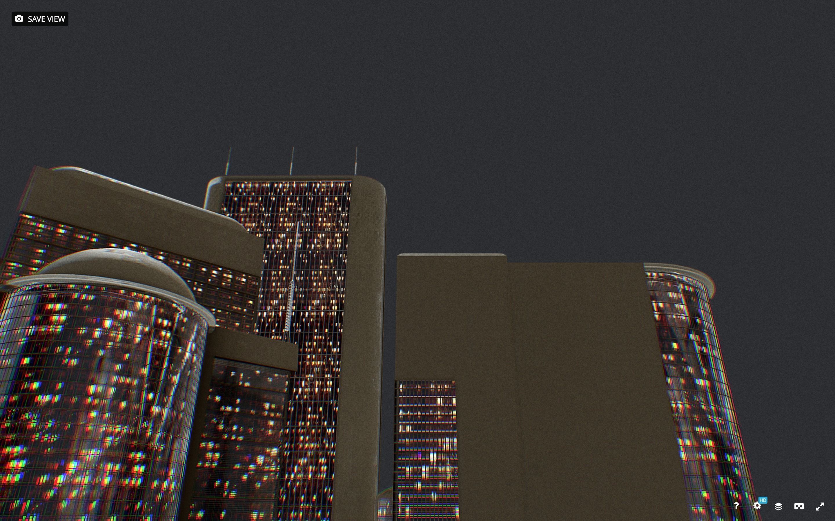 Low Poly Futuristic Sci-fi Skyscraper City Block Low-poly 3D model_5