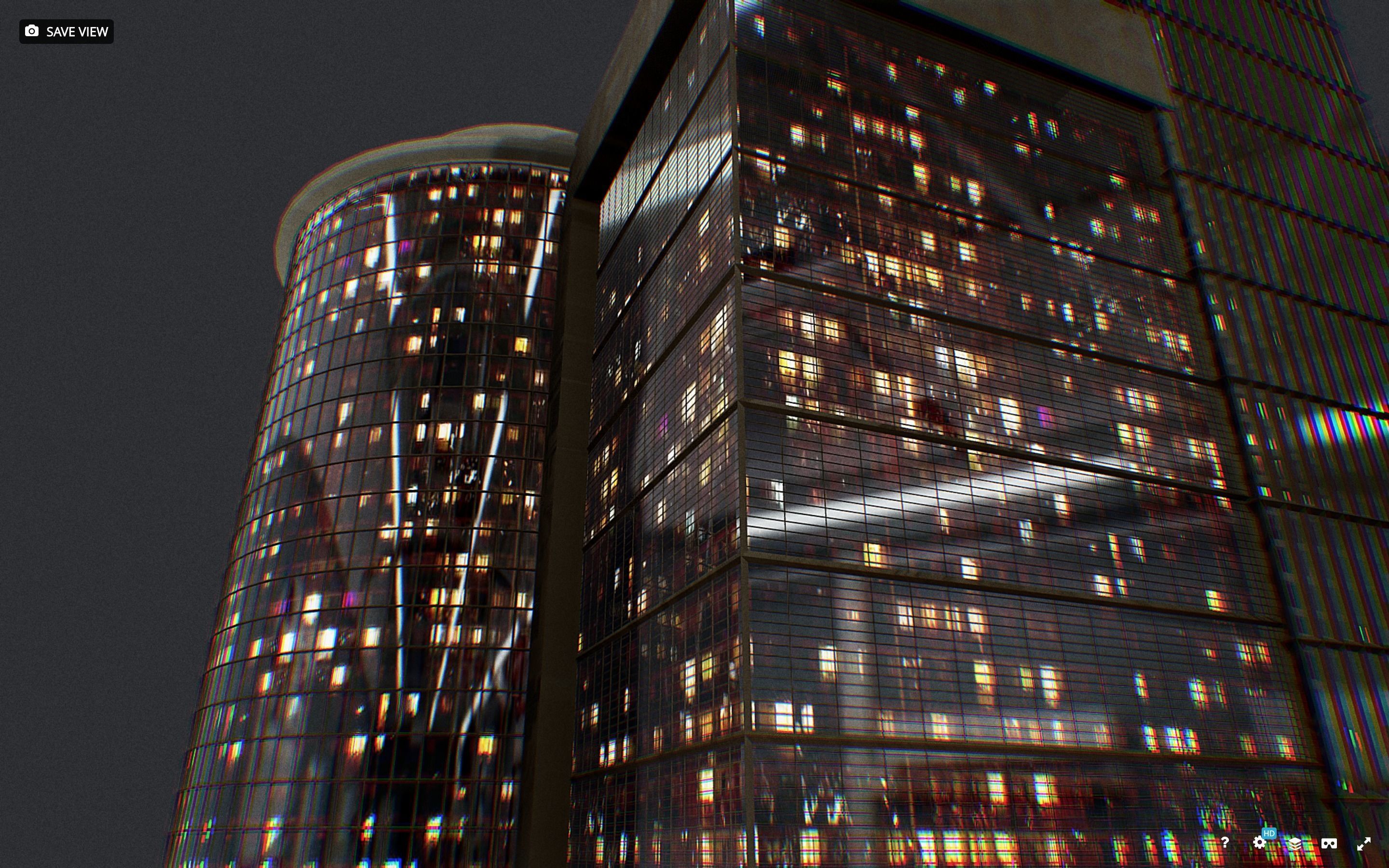 Low Poly Futuristic Sci-fi Skyscraper City Block Low-poly 3D model_7