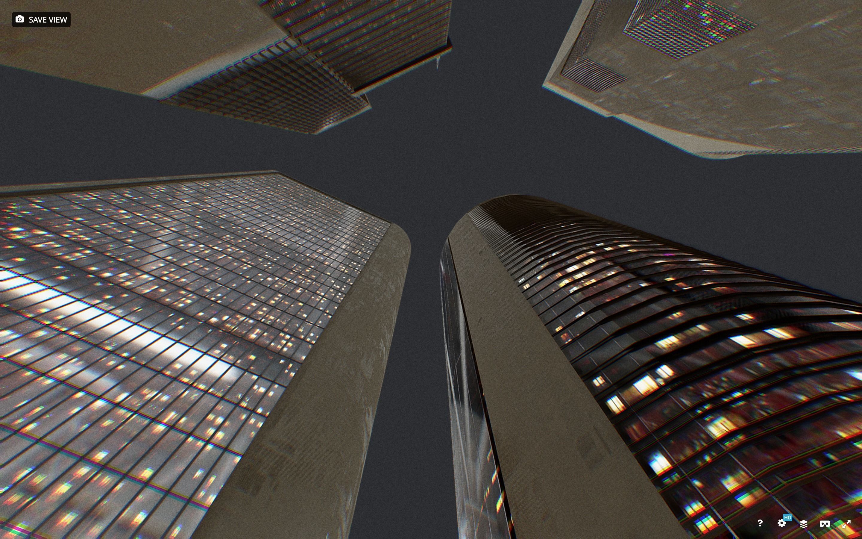 Low Poly Futuristic Sci-fi Skyscraper City Block Low-poly 3D model_8