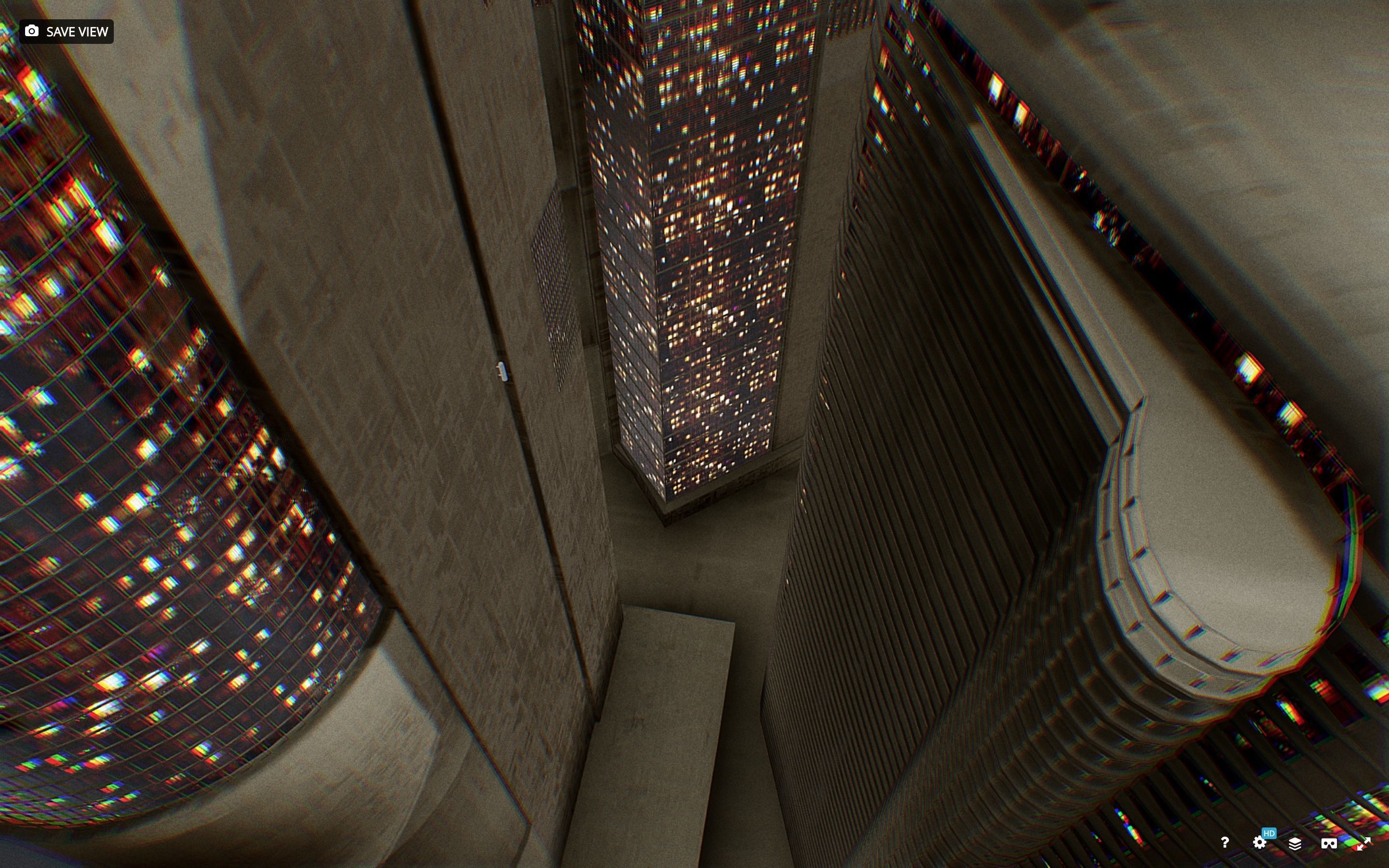 Low Poly Futuristic Sci-fi Skyscraper City Block Low-poly 3D model_6