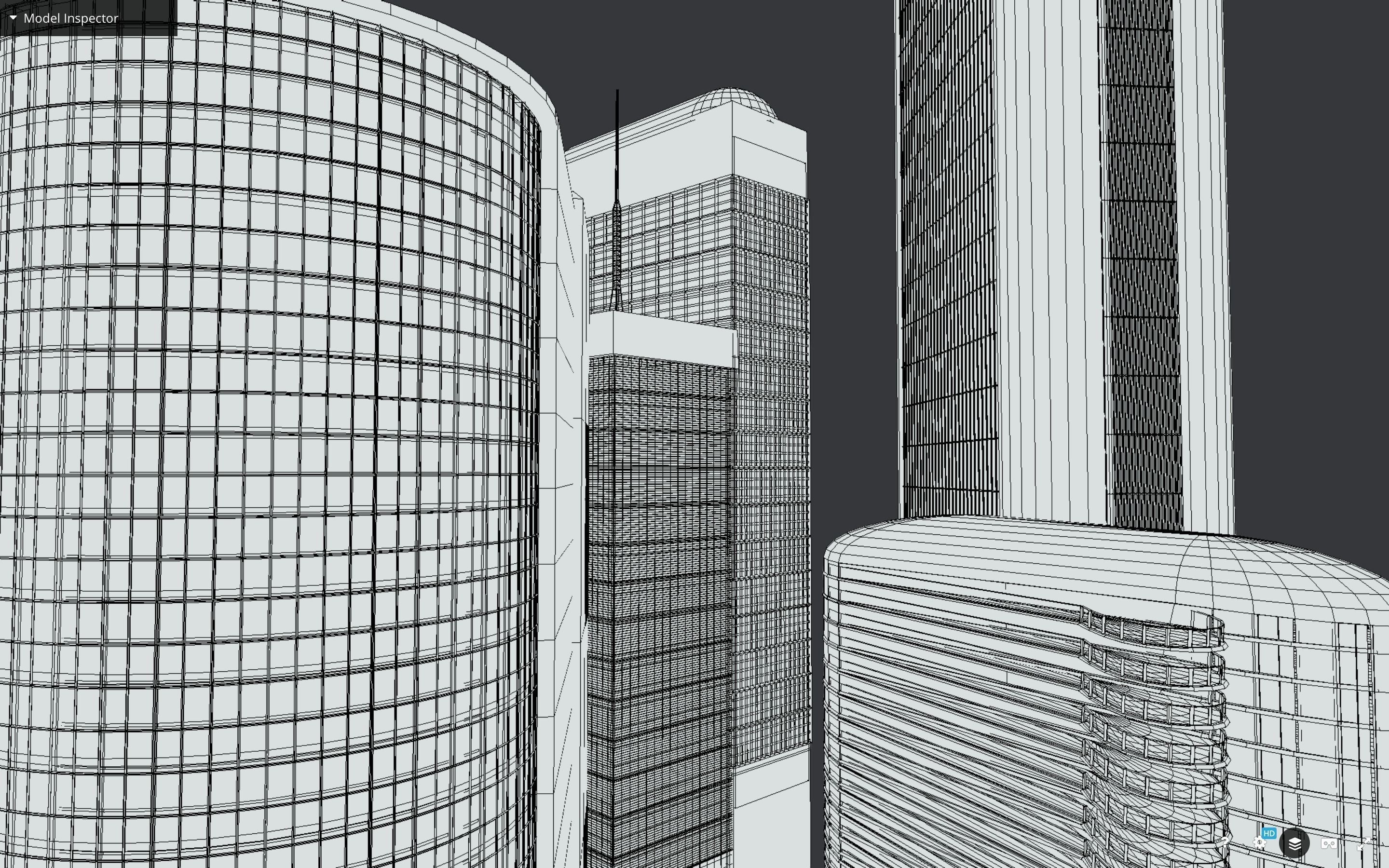 Low Poly Futuristic Sci-fi Skyscraper City Block Low-poly 3D model_19