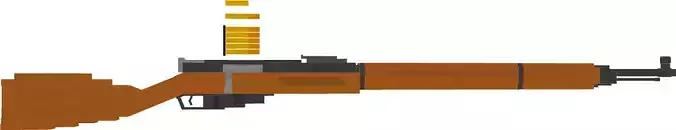 Mosin-Nagant rifle with wooden handle