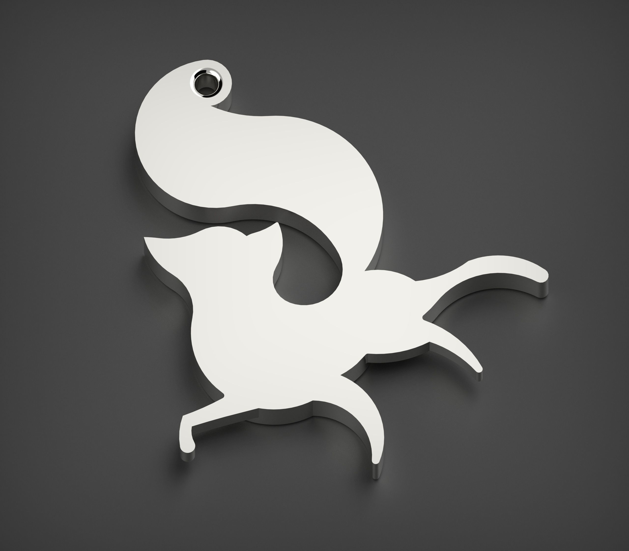 Pendant Red Fox 3D Printable model 3D print model_3