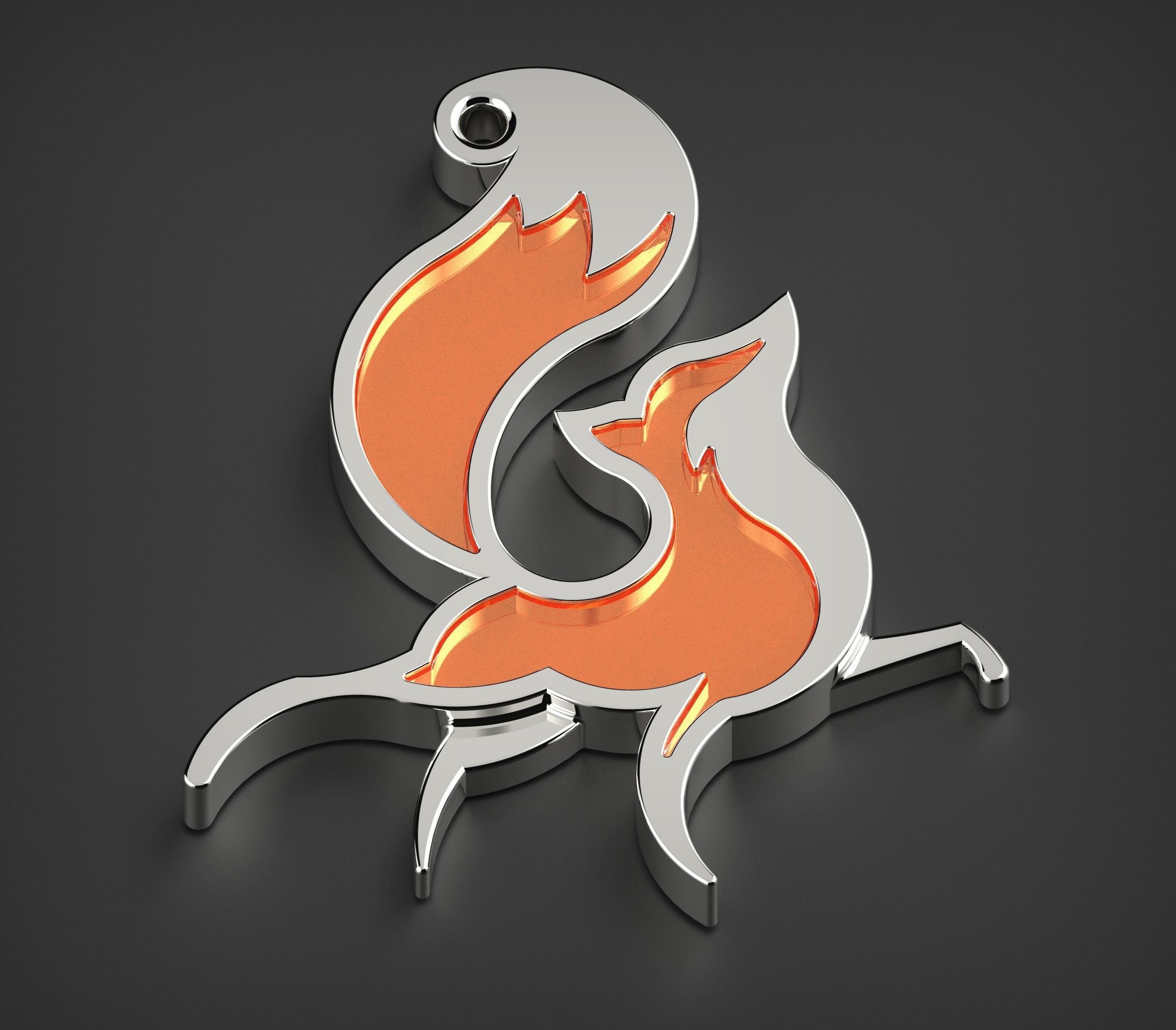 Pendant Red Fox 3D Printable model 3D print model_1