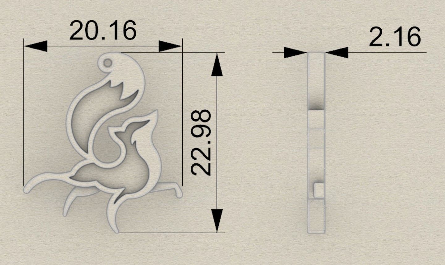 Pendant Red Fox 3D Printable model 3D print model_4