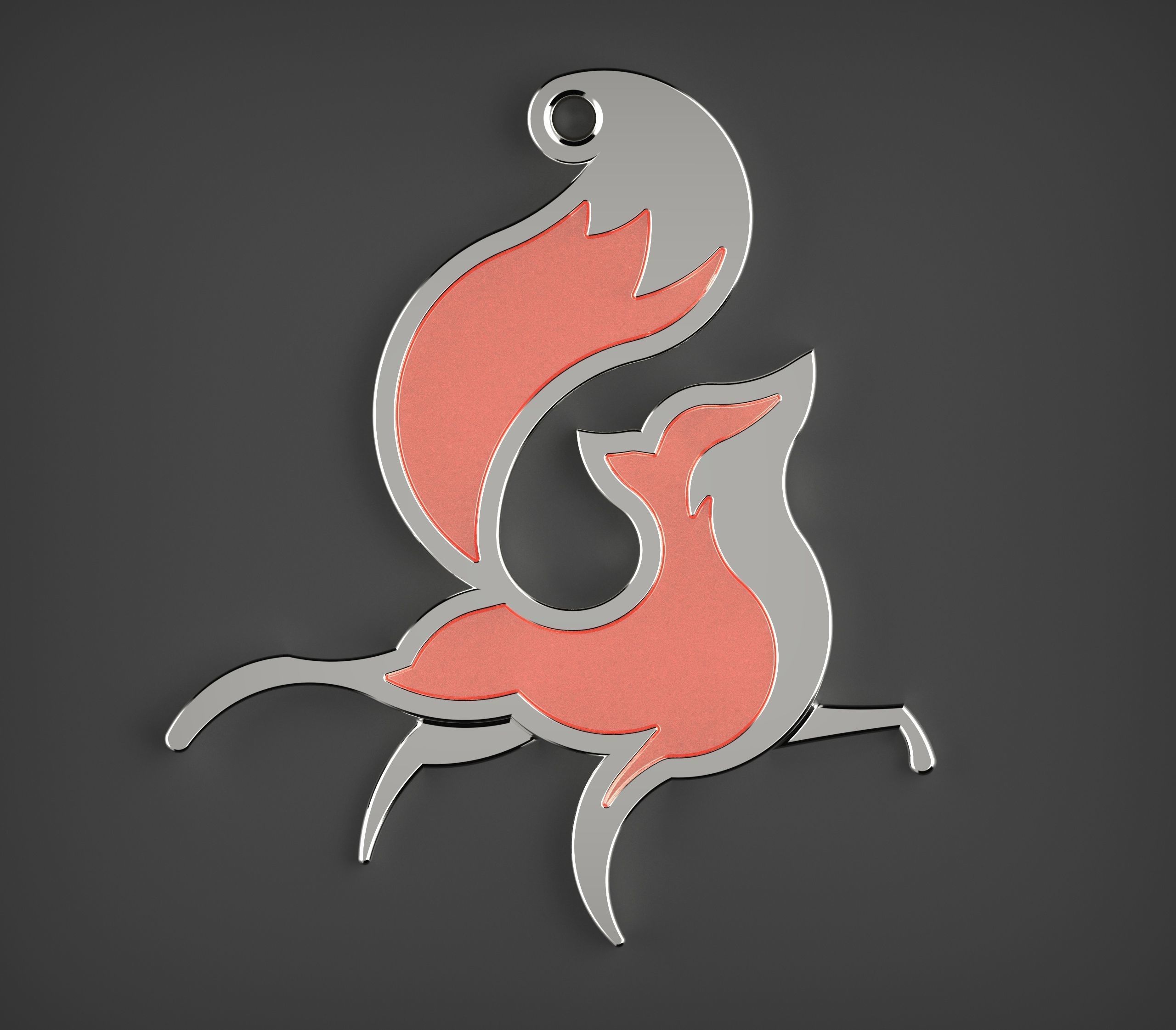 Pendant Red Fox 3D Printable model 3D print model_2