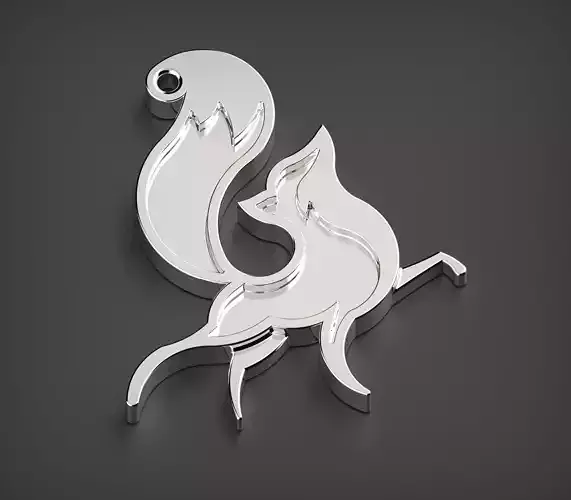 Pendant Red Fox 3D Printable model