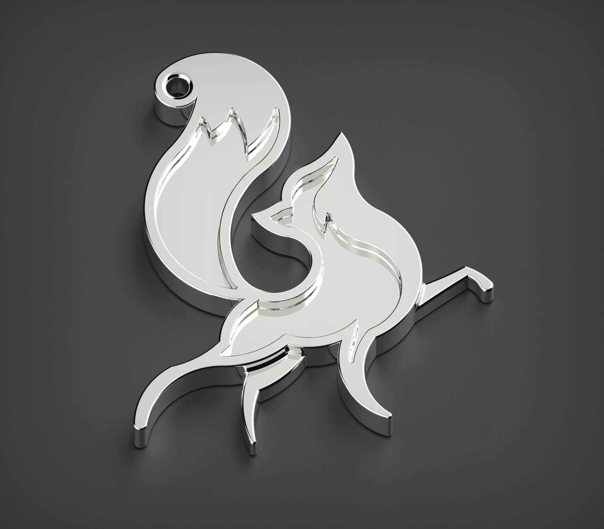 Pendant Red Fox 3D Printable model 3D print model_0