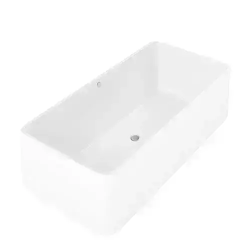 White Rectangular Bathtub