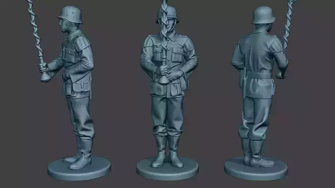 German musician soldier ww2 Stand Tambourstock G8 3D print model