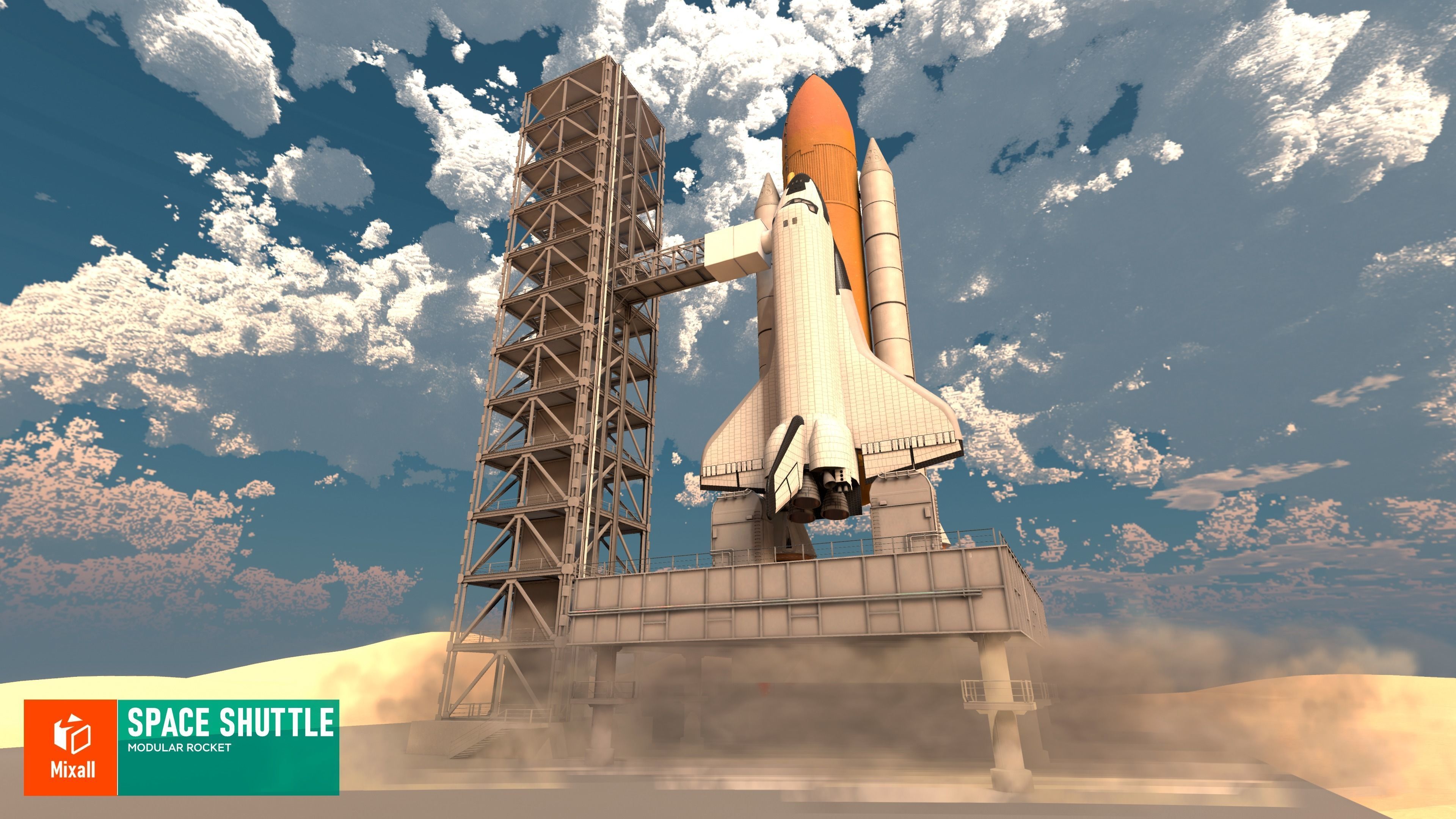 Space shuttle - modular rocket 3D model_3