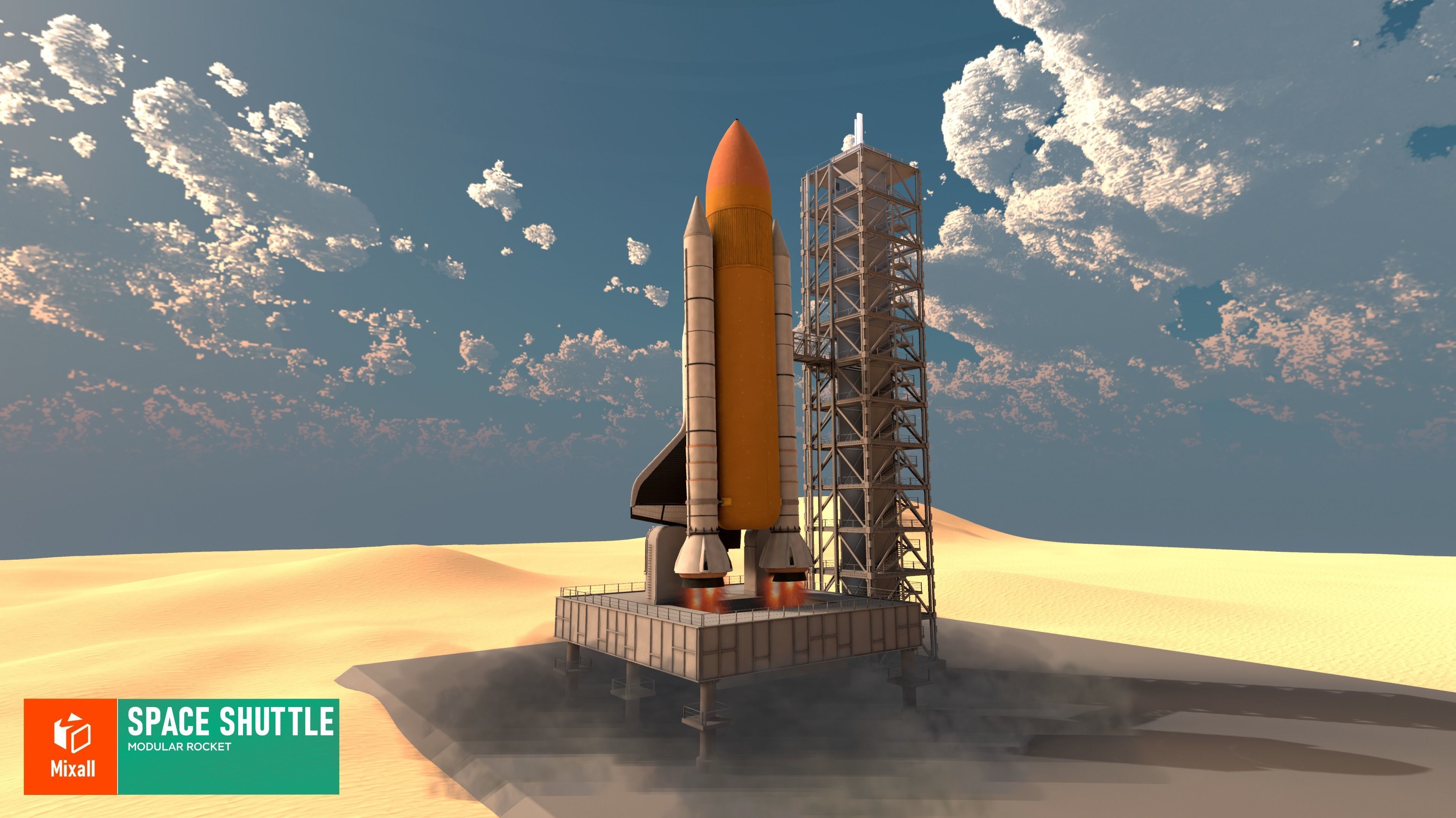 Space shuttle - modular rocket 3D model_10
