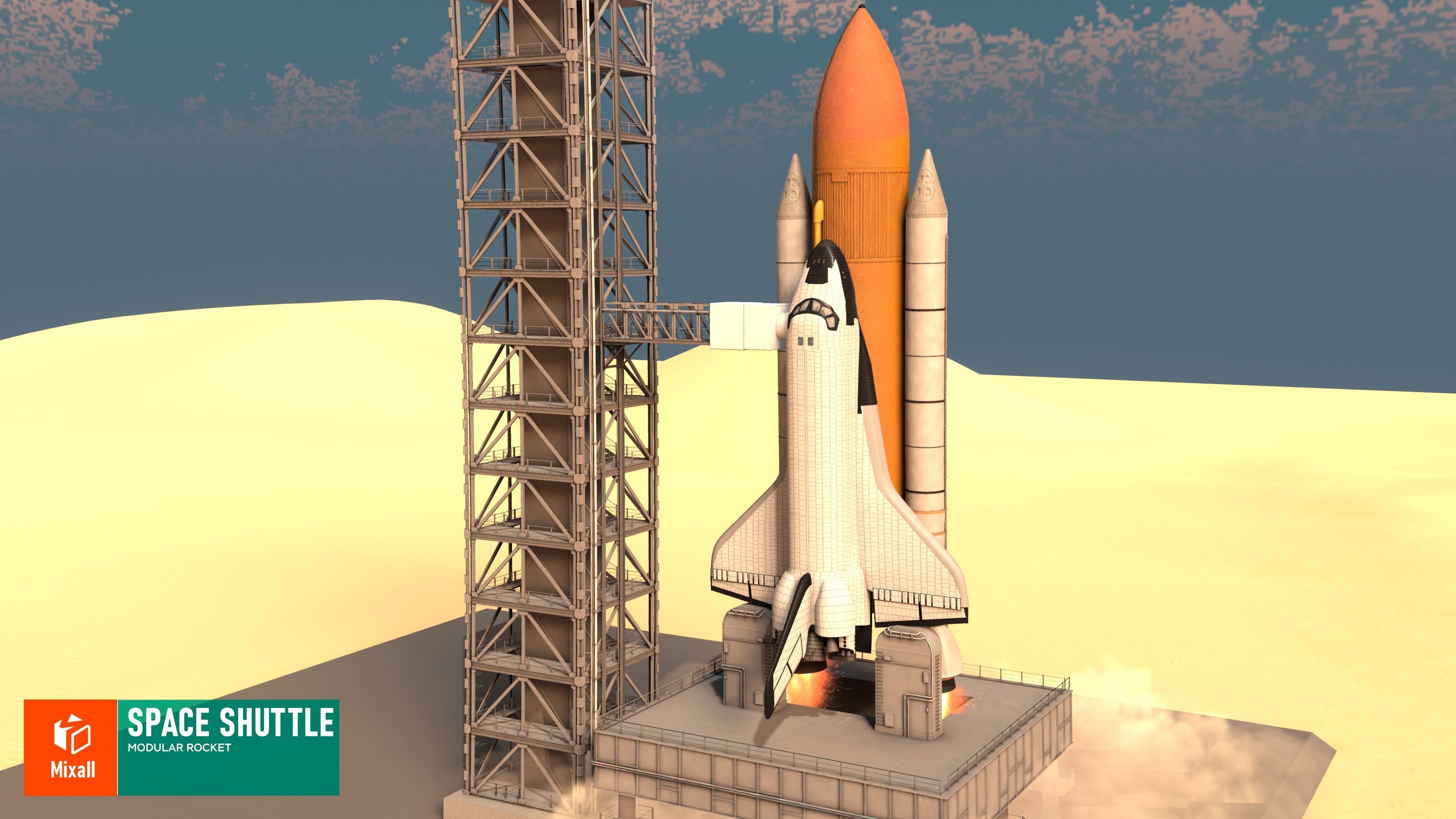 Space shuttle - modular rocket 3D model_2