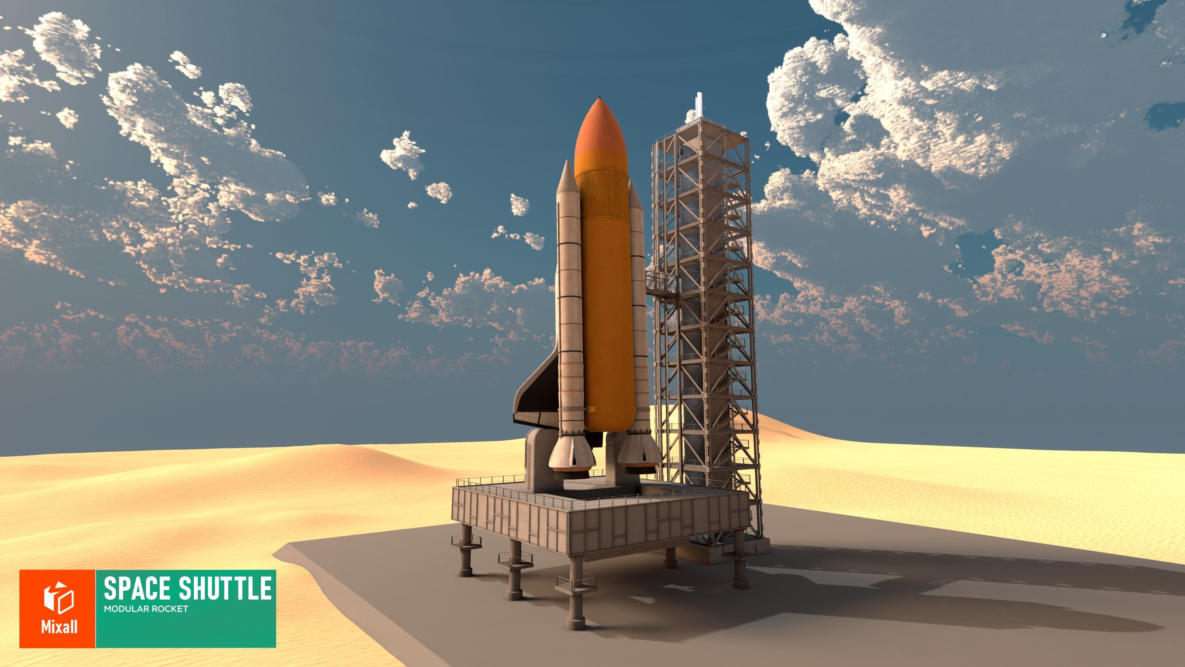 Space shuttle - modular rocket 3D model_11