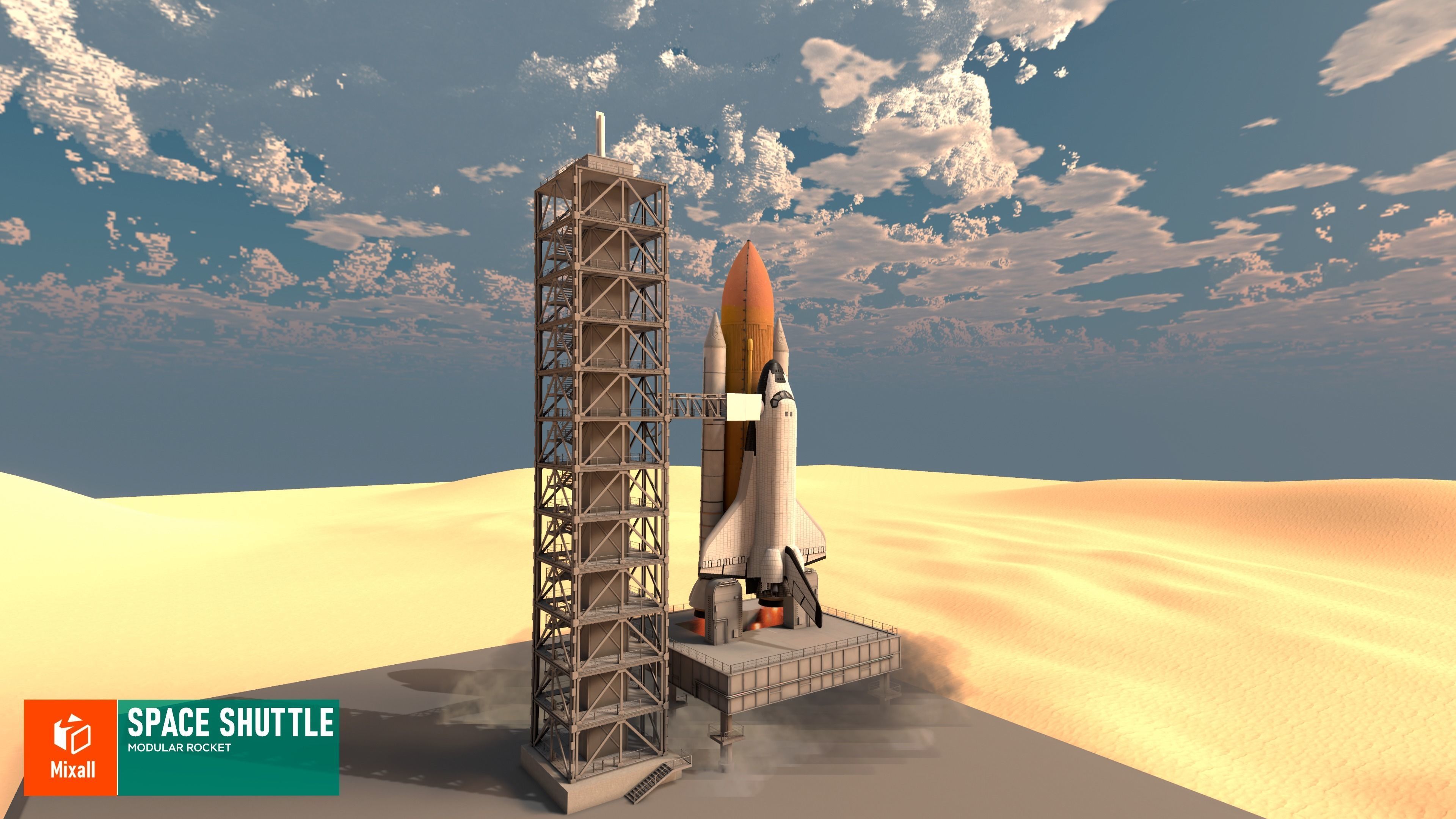 Space shuttle - modular rocket 3D model_9