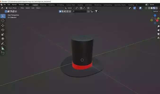 Magician hat Low-poly 3D model