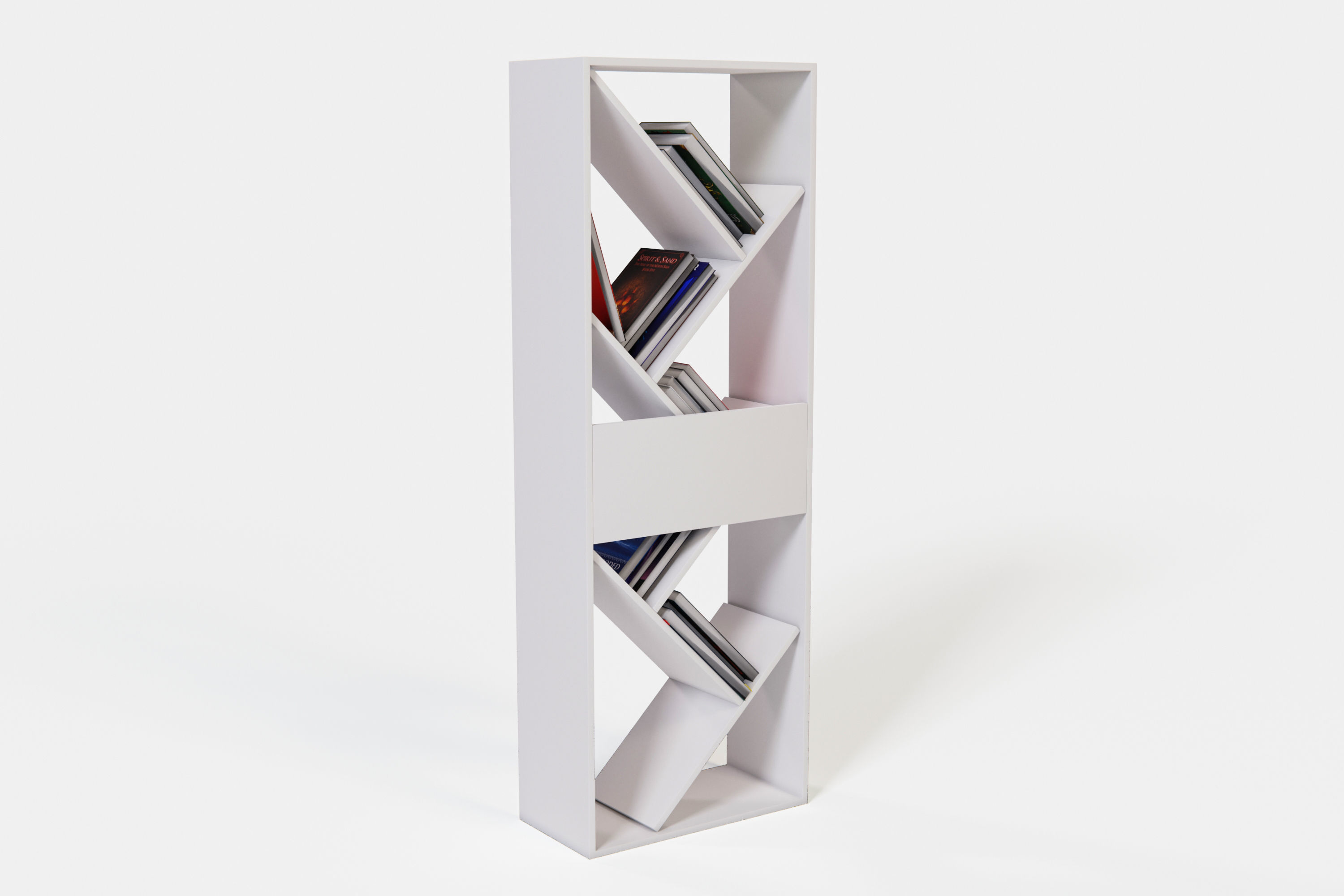 Shelves book shelf with books Low-poly 3D model_11