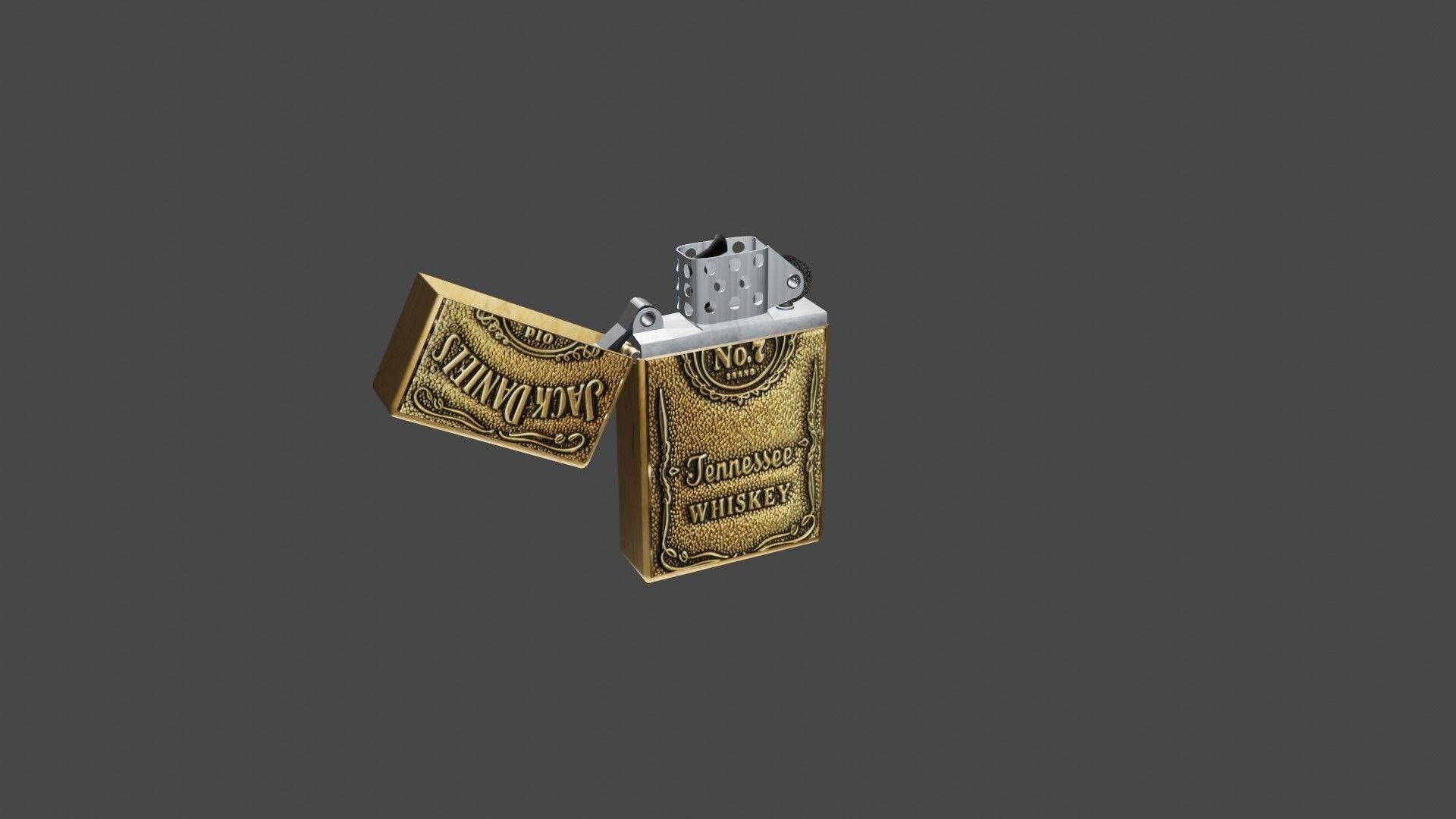 lighter zippo Low-poly 3D model_10