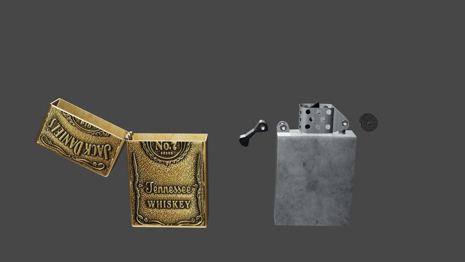 lighter zippo Low-poly 3D model_8
