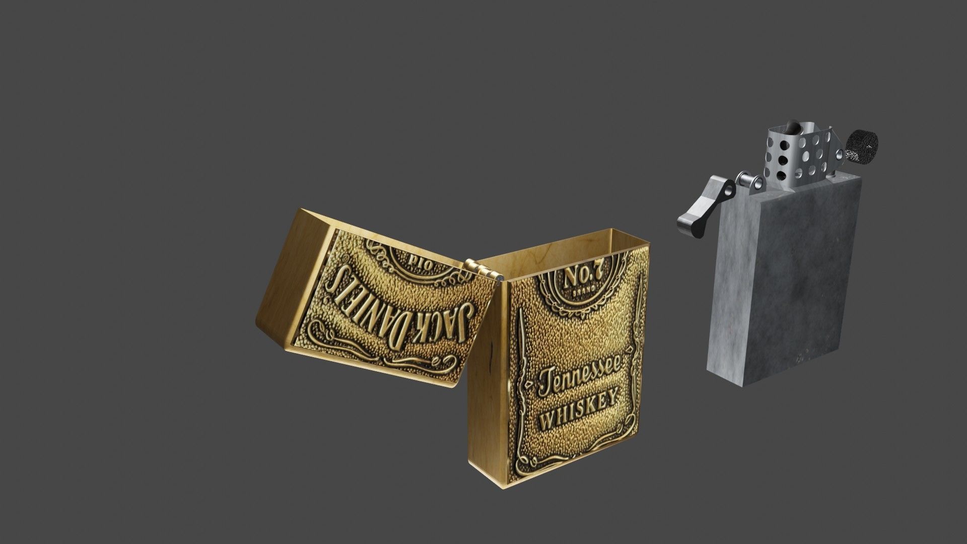 lighter zippo Low-poly 3D model_6