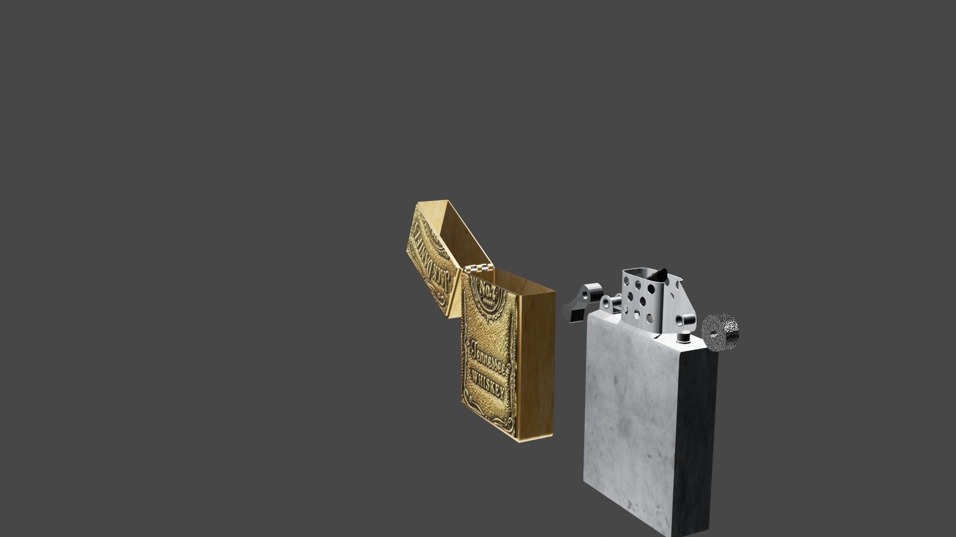 lighter zippo Low-poly 3D model_7