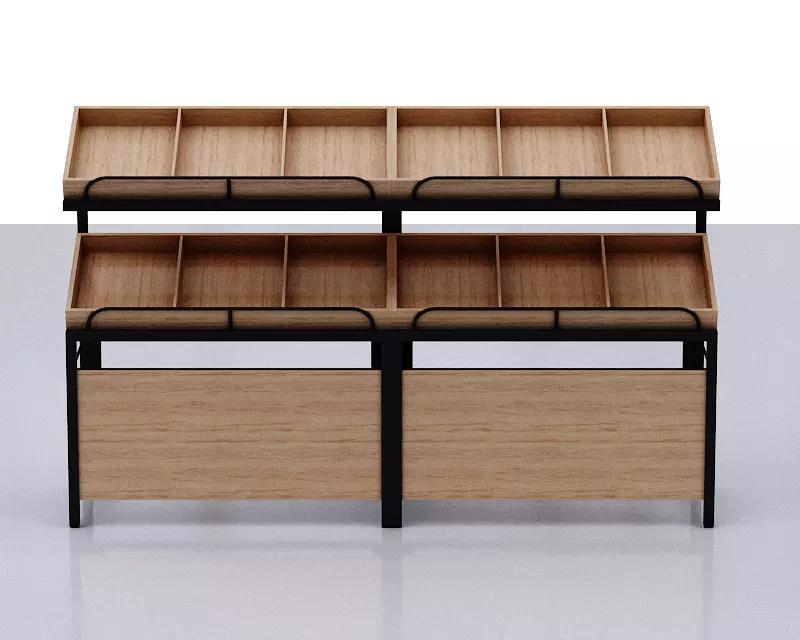 Stall model slat wall display rack Low-poly 3D model_0