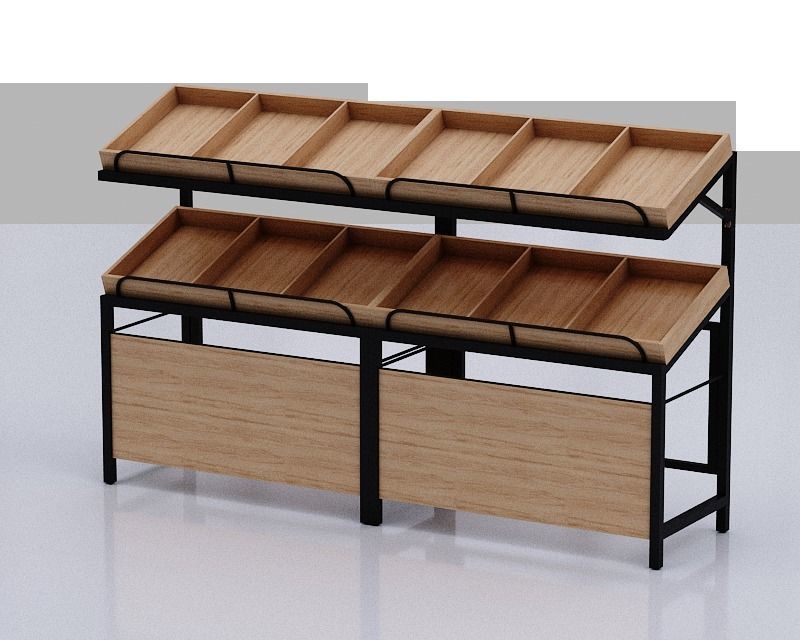 Stall model slat wall display rack Low-poly 3D model_2