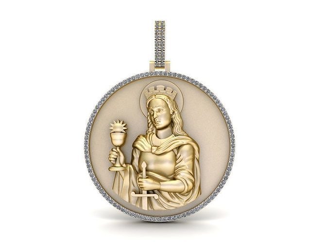 Saint Barbara - Pendant 3D print model