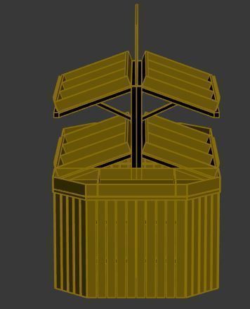 Stall model wooden display case with shelves and drawers Low-poly 3D model_7