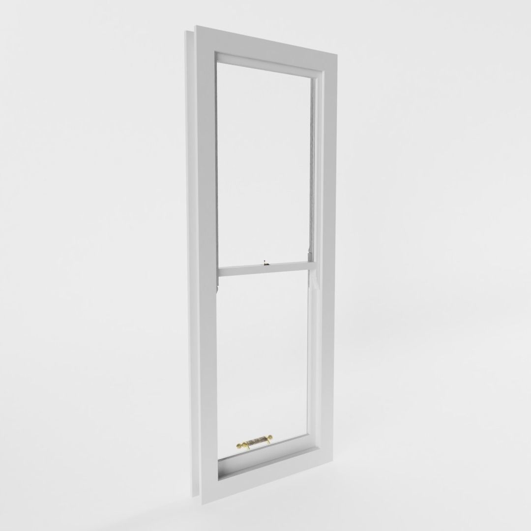 Slim Non-Bar Sash Window 3D model_1