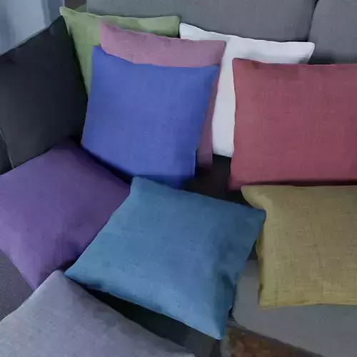 Pillow Set of colored linen pillows 3D model