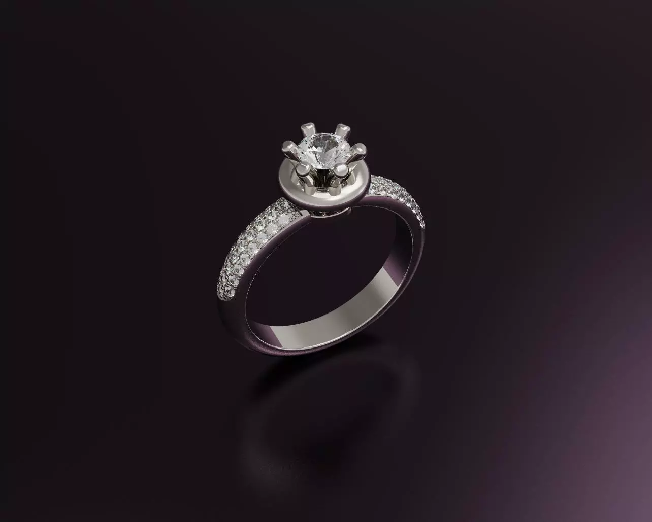 Gold Diamond Ring 3D print model_0