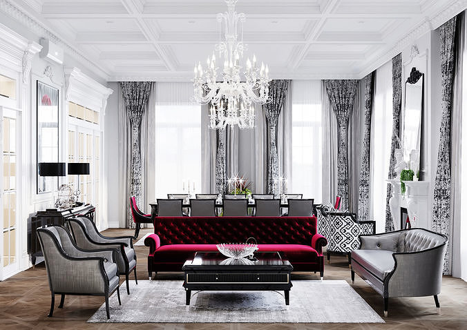 Interior Scene-2 for 3D Studio MAX and Corona Renderer  3D model
