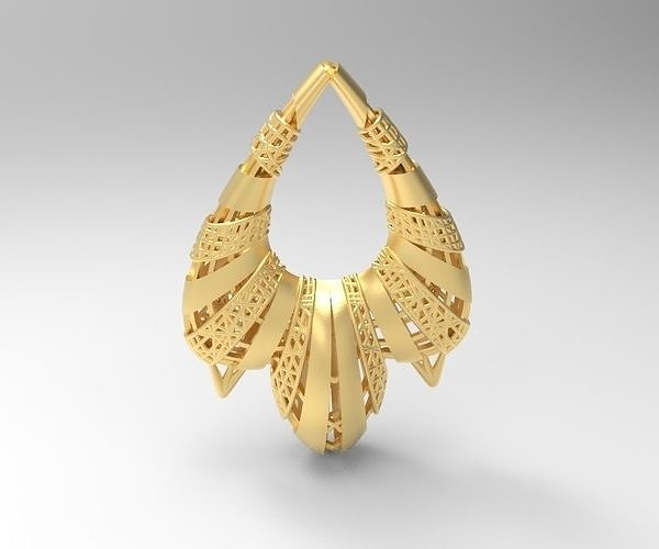 Ultra Vision Arabic Fashion Model Gold Pendant 3D print model