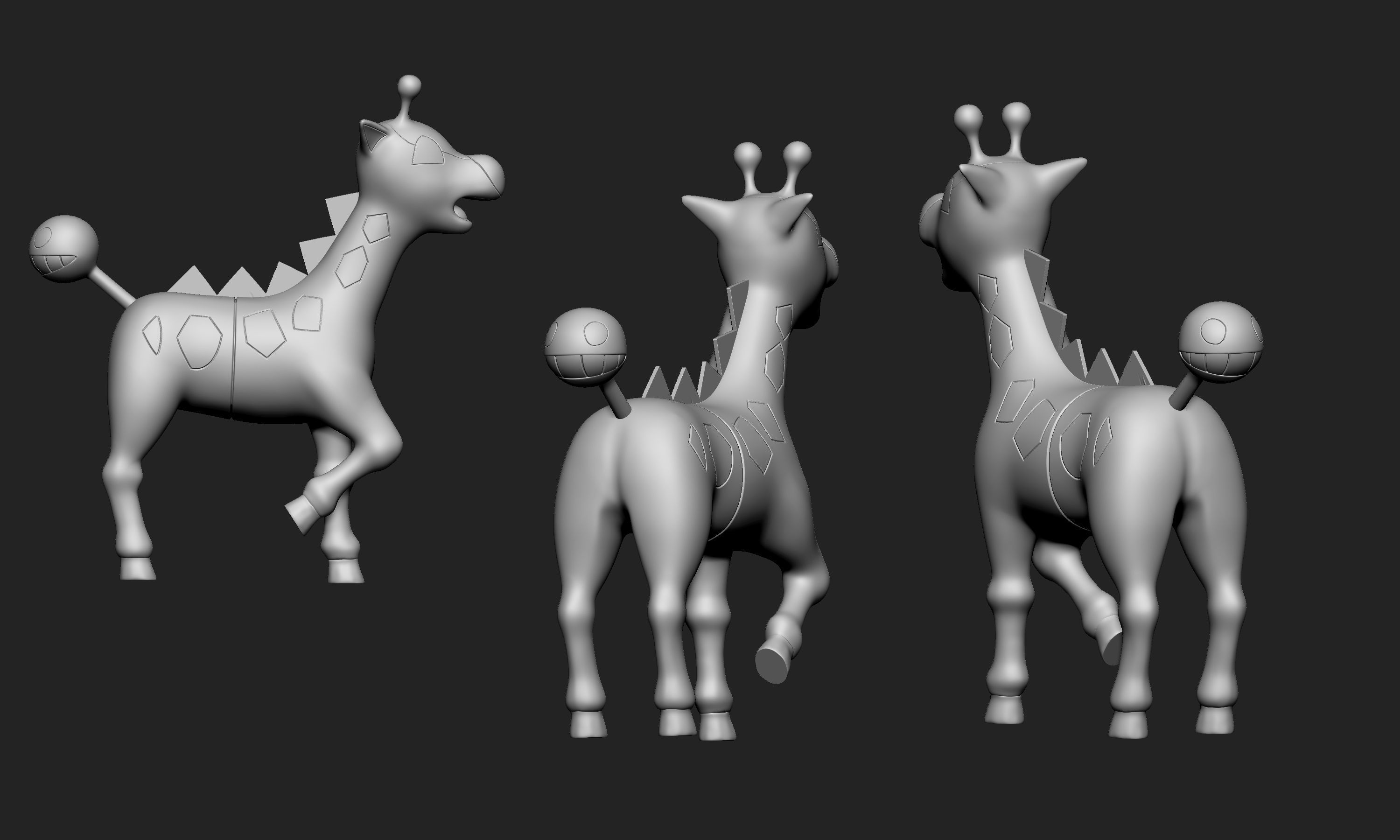 Pokemon - Girafarig 3D print model_4