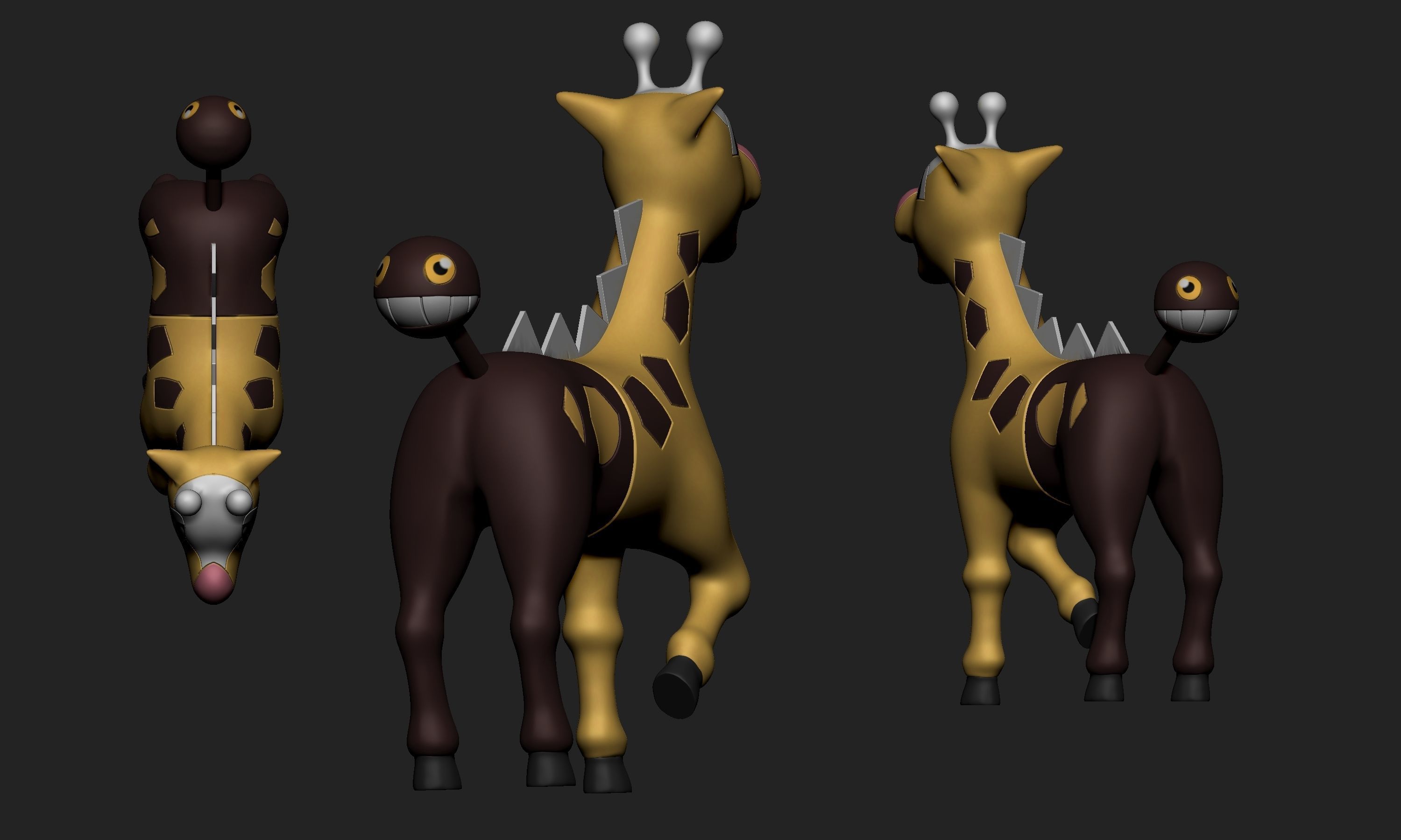 Pokemon - Girafarig 3D print model_2