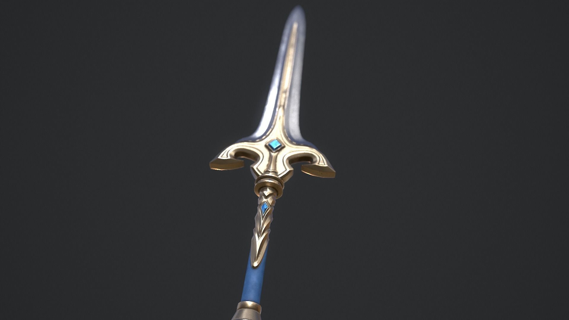 Battle Spear Low-poly 3D model_2