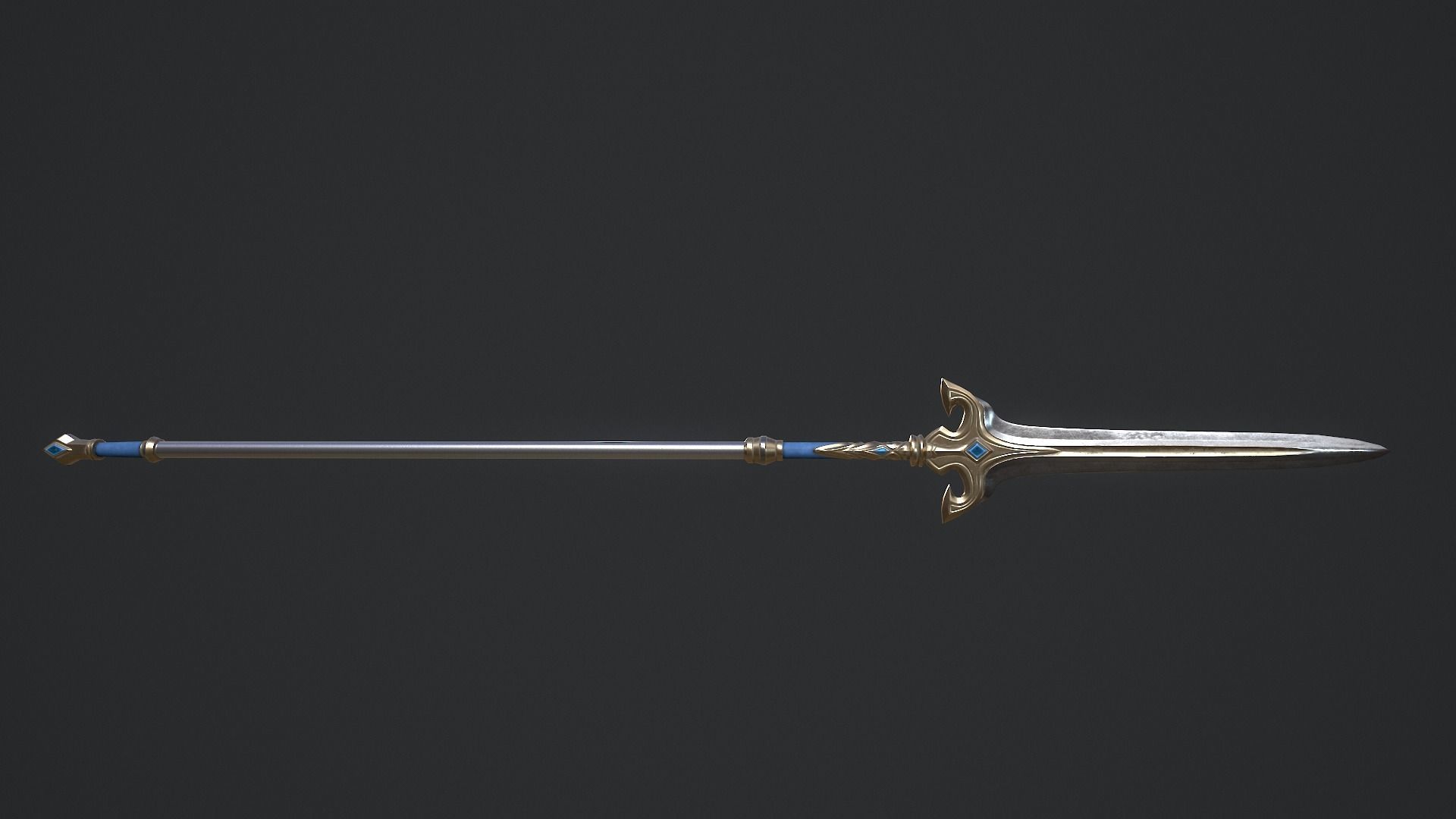 Battle Spear Low-poly 3D model_6