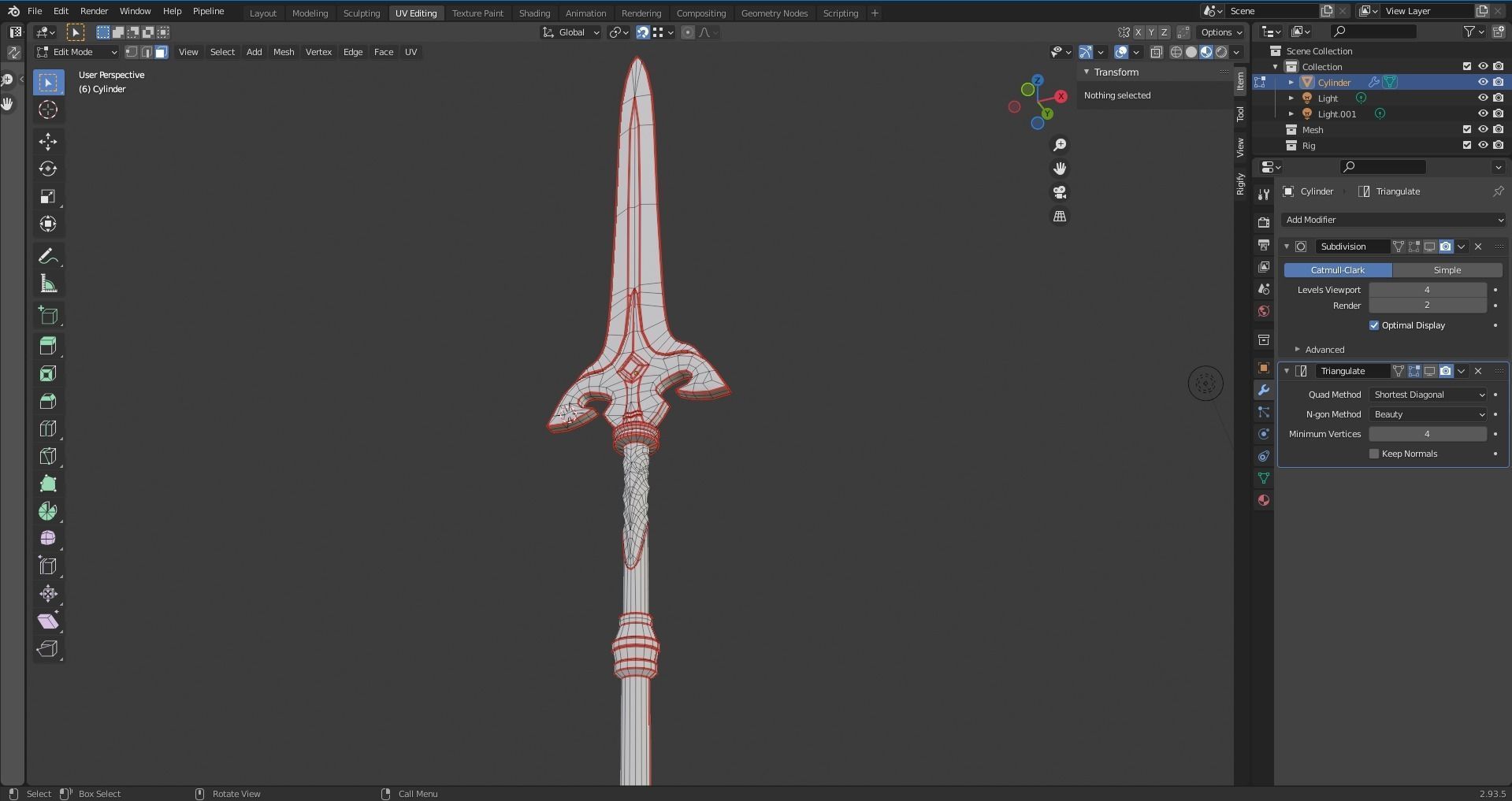 Battle Spear Low-poly 3D model_8