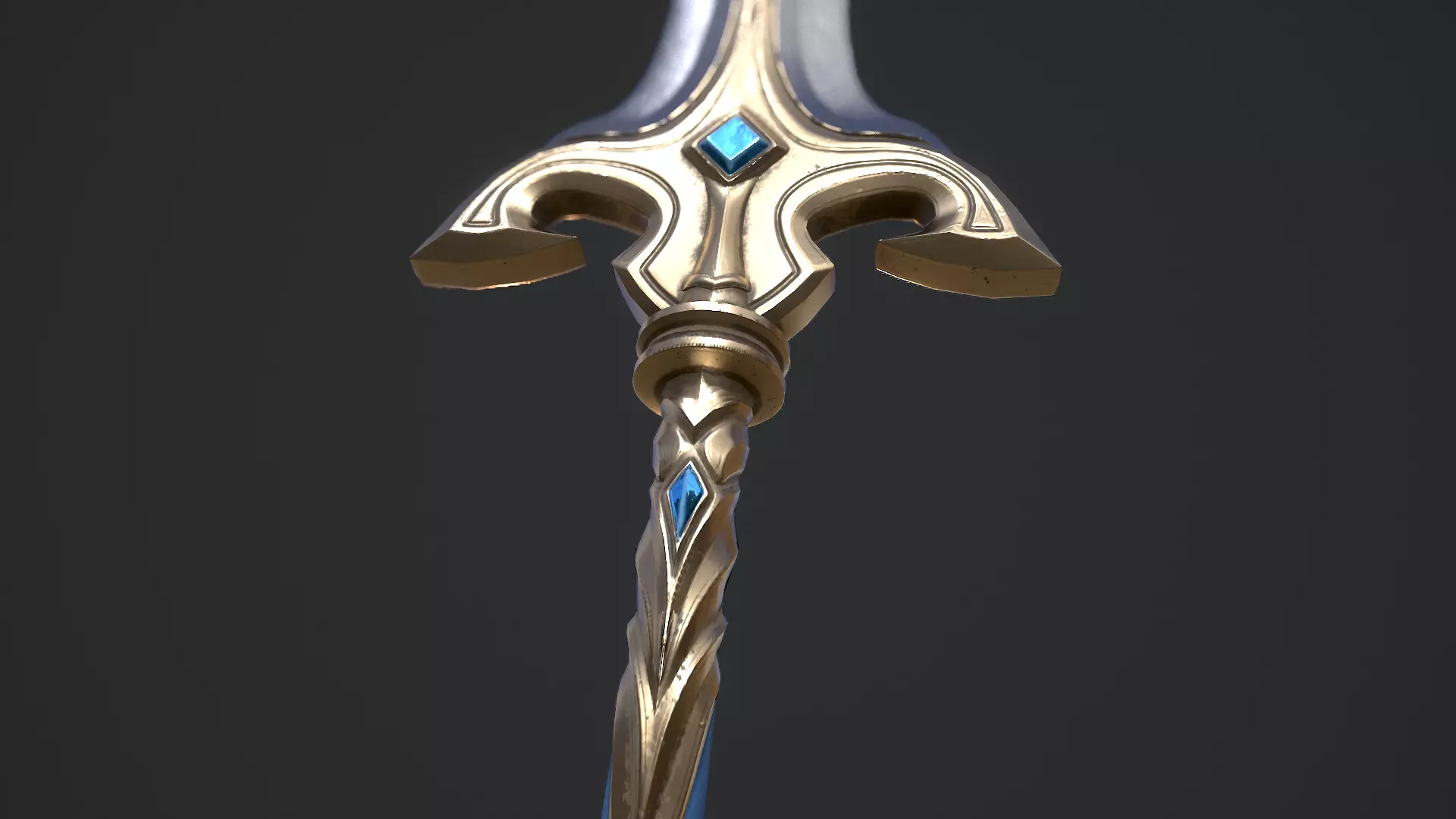 Battle Spear Low-poly 3D model_0