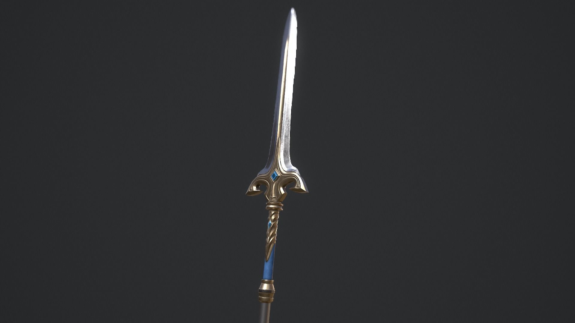 Battle Spear Low-poly 3D model_3