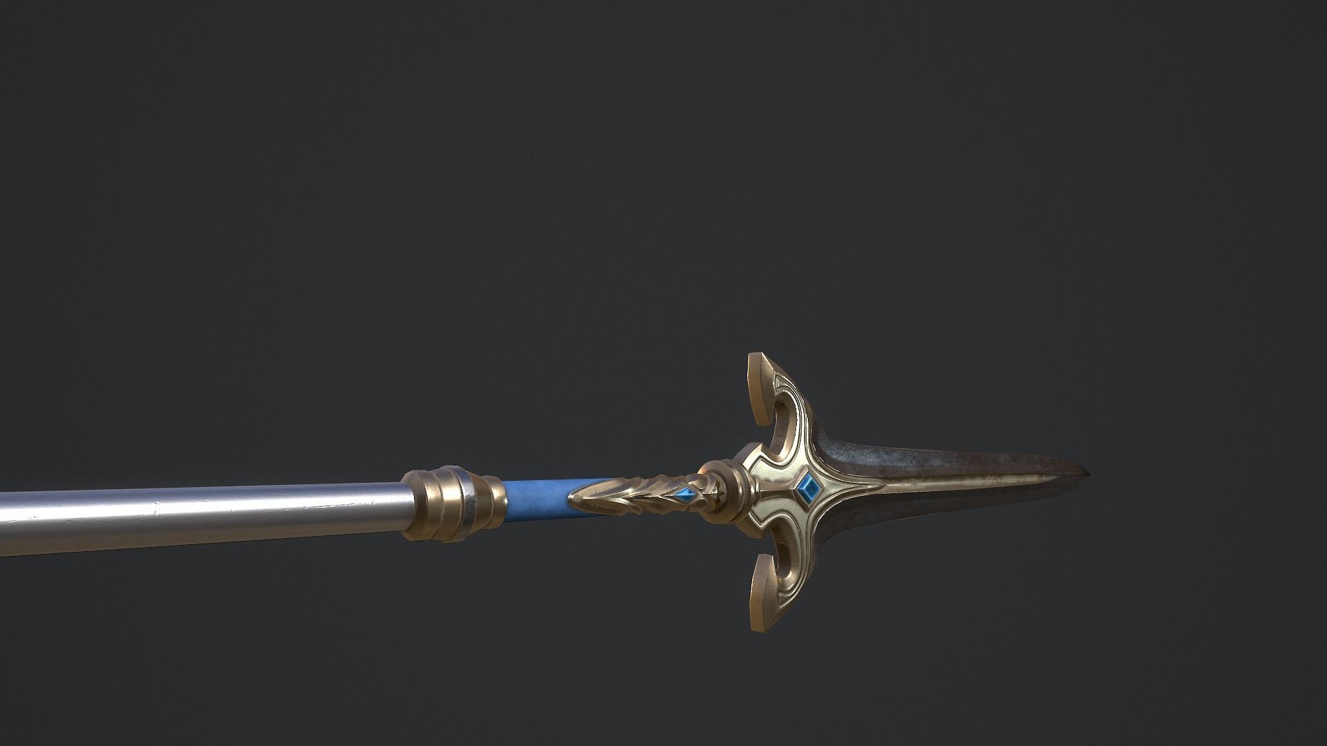 Battle Spear Low-poly 3D model_4