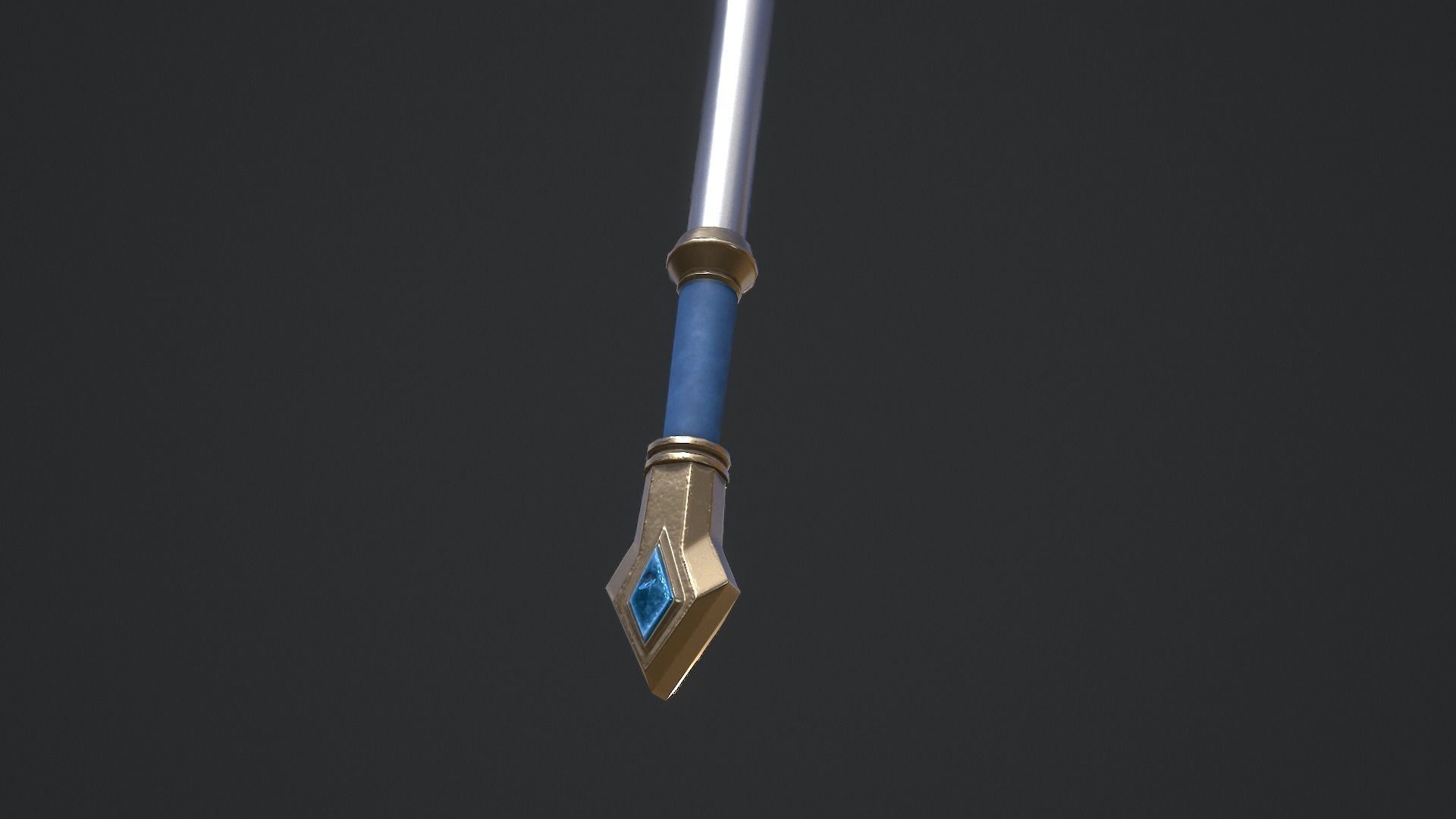 Battle Spear Low-poly 3D model_5