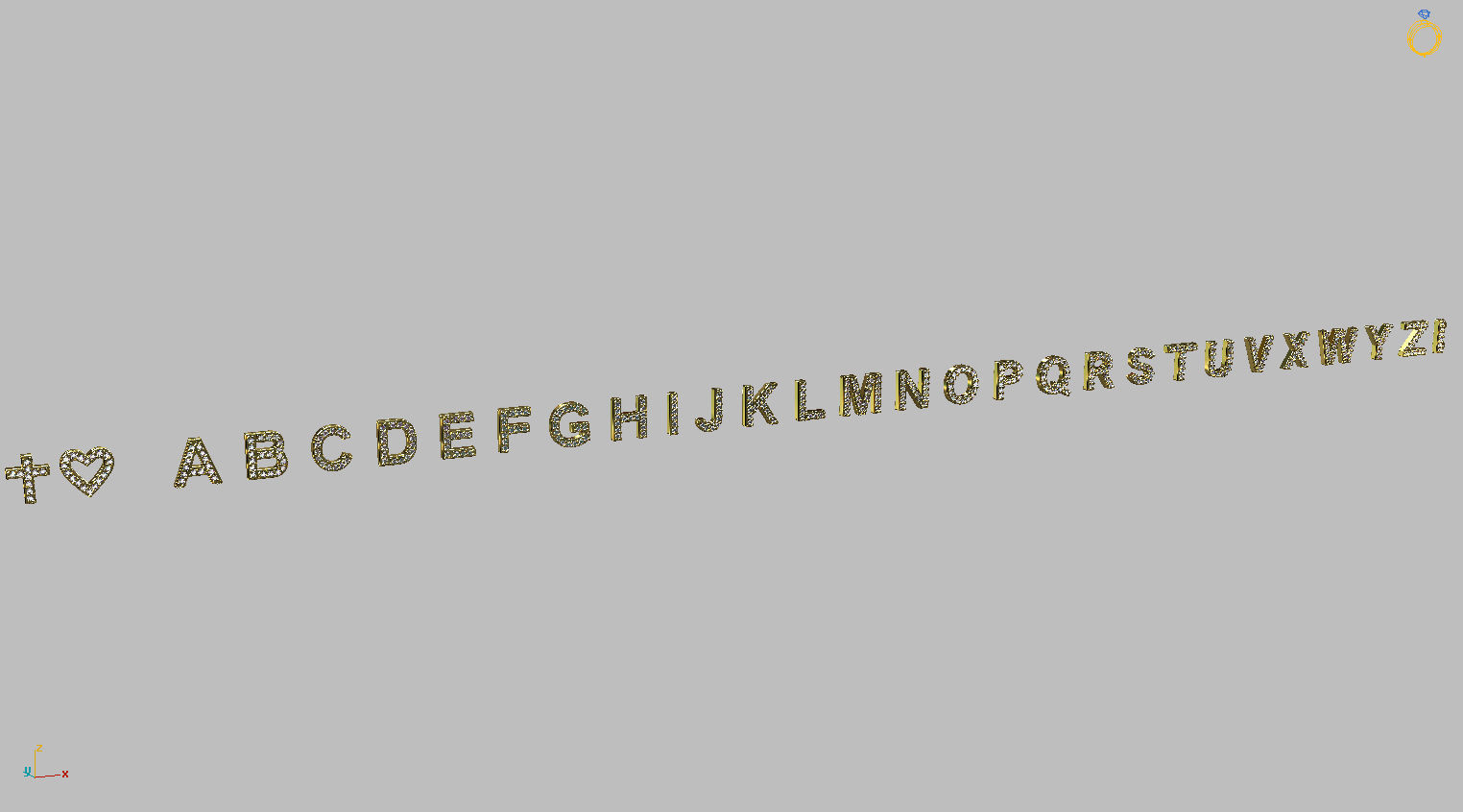 Alphabet Letters 8mm Gemstones 1mm more 3 models Bonus 3D print model_4