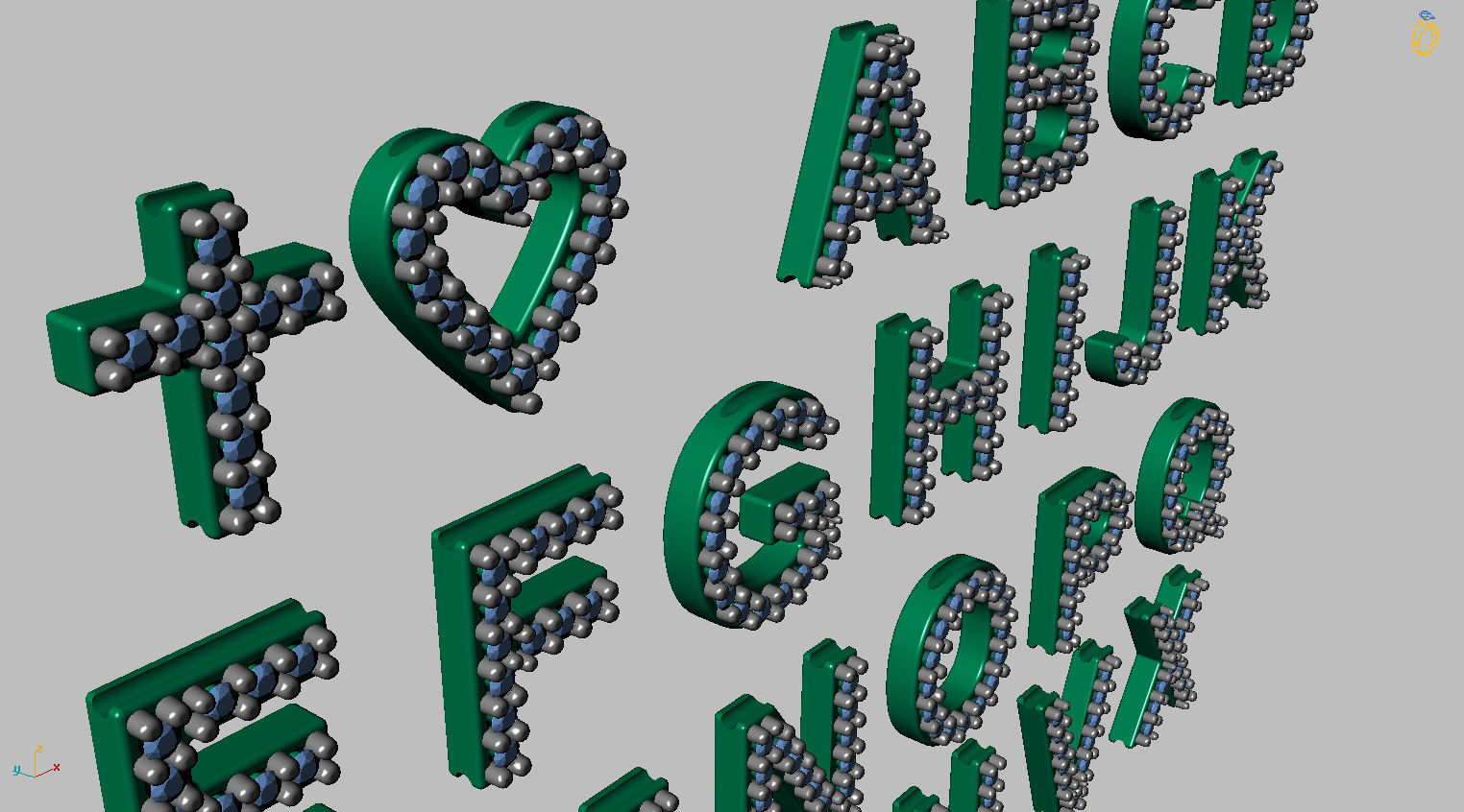 Alphabet Letters 8mm Gemstones 1mm more 3 models Bonus 3D print model_9