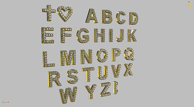 Alphabet Letters 8mm Stones 1mm more 3 models Bonus 3D print model
