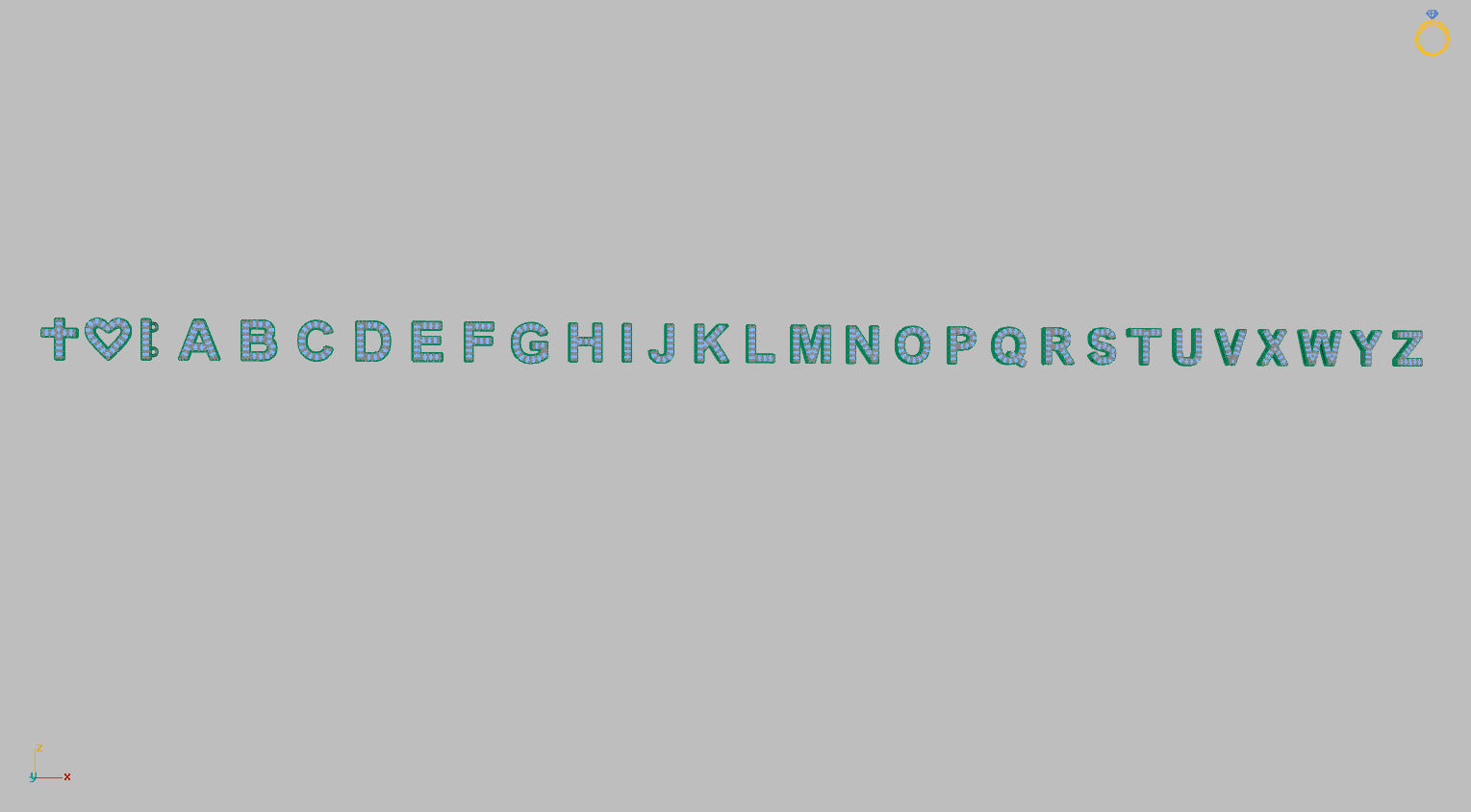 Alphabet Letters 8mm Gemstones 1mm more 3 models Bonus 3D print model_5