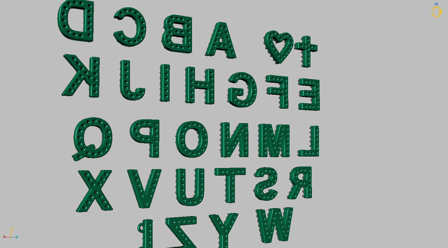 Alphabet Letters 8mm Gemstones 1mm more 3 models Bonus 3D print model_11